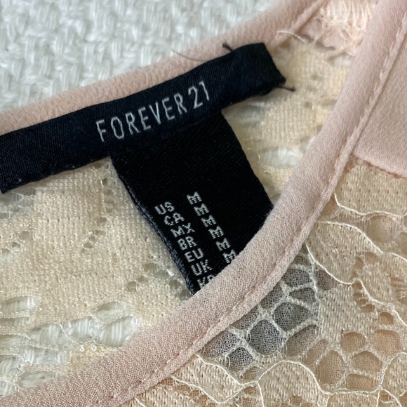 Forever 21 Lace Sleeveless Pink Top Size M - Picture 3 of 6